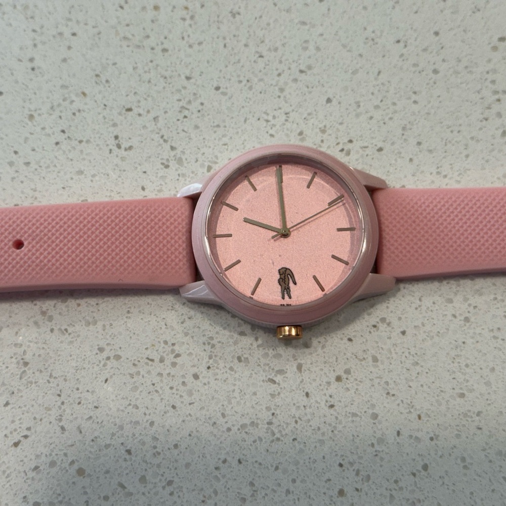 Lacoste Pink Watch with Textured Strap